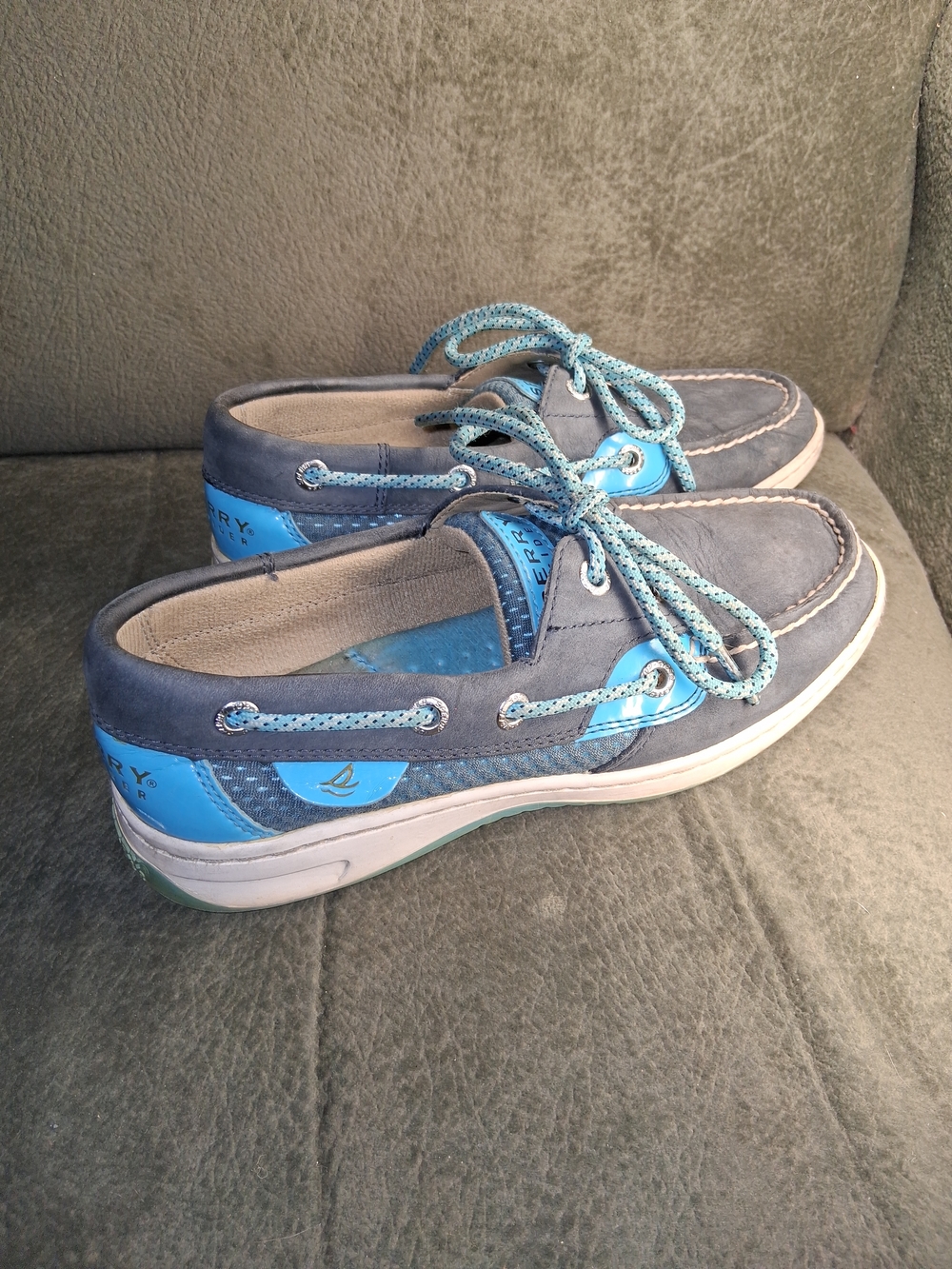 Sperry Navy and Light Blue Women's Espadrille Boat Shoes